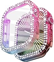 Vista 33 de Surace - Carcasa compatible con Apple Watch de 1.65 pulgadas con protector de pantalla de cristal templado, diseño brillante con 300 diamantes