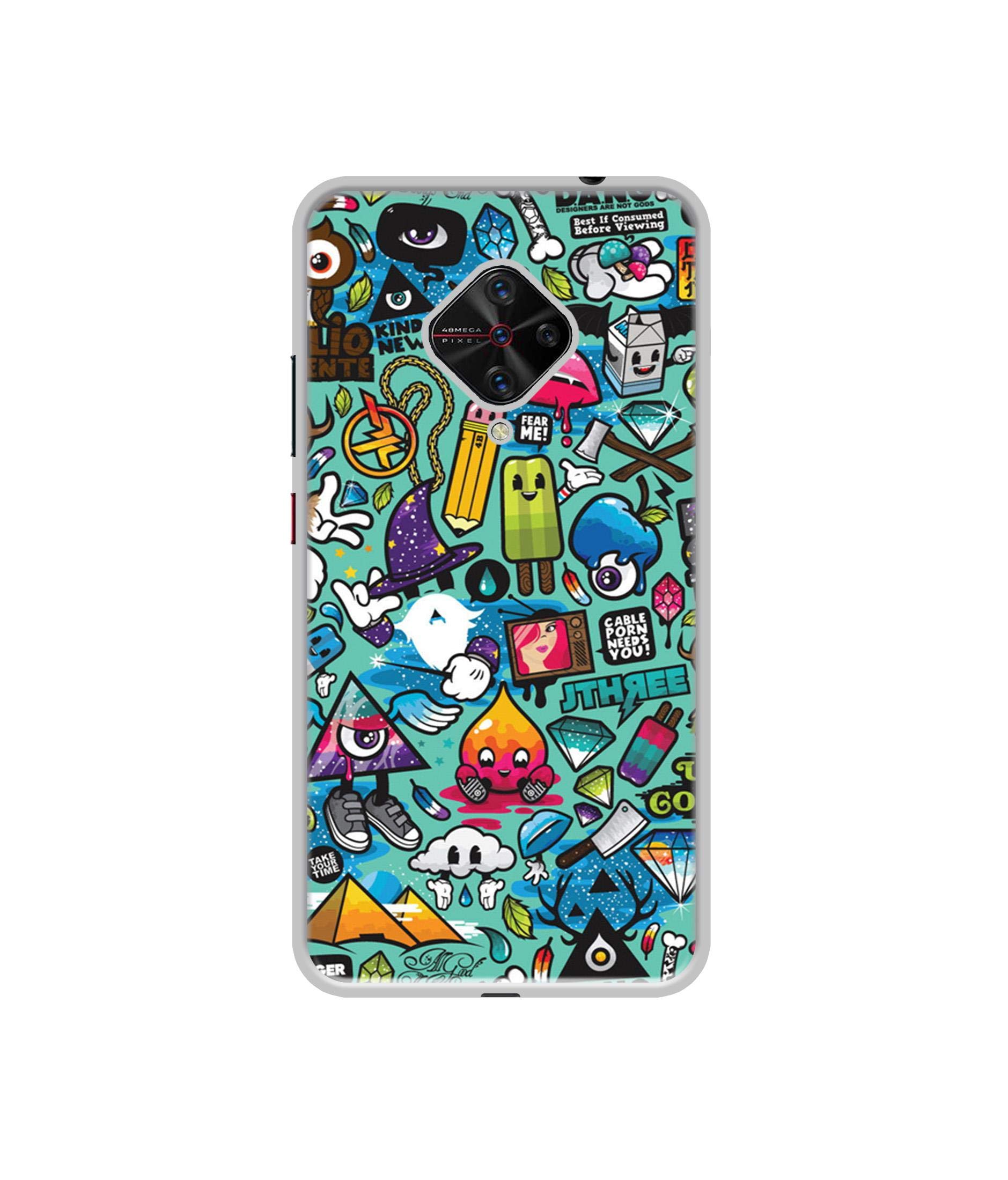 Casotec Crazy Design Printed Silicon Soft TPU Back Case Cover for Vivo S1 Pro - Multicolor (B083Y16HFF) Amazon Price History, Amazon Price Tracker