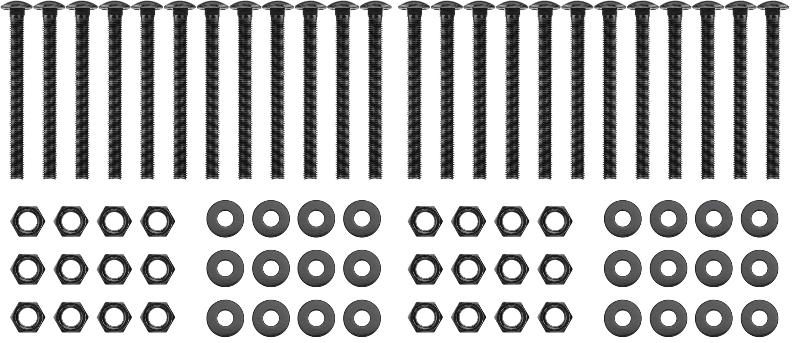 Carriage Bolt Kit - 12 Bolts, Washers & Nuts -9 Carriage Bolt Kit - 12 Bolts, Washers & Nuts -9
