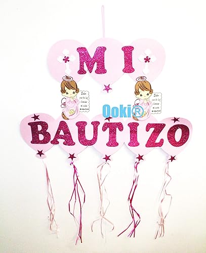 Alas de ángel azul y rosa de oro con diseño de halo Mi Bautizo figura de bebé niña de 30 pulgadas Jumbo de espuma EVA para manualidades centro de