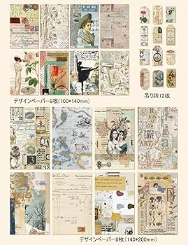 Amazon.co.jp: コラージュ 素材 シール 詰め合わせ 人気 GUAN フレーク