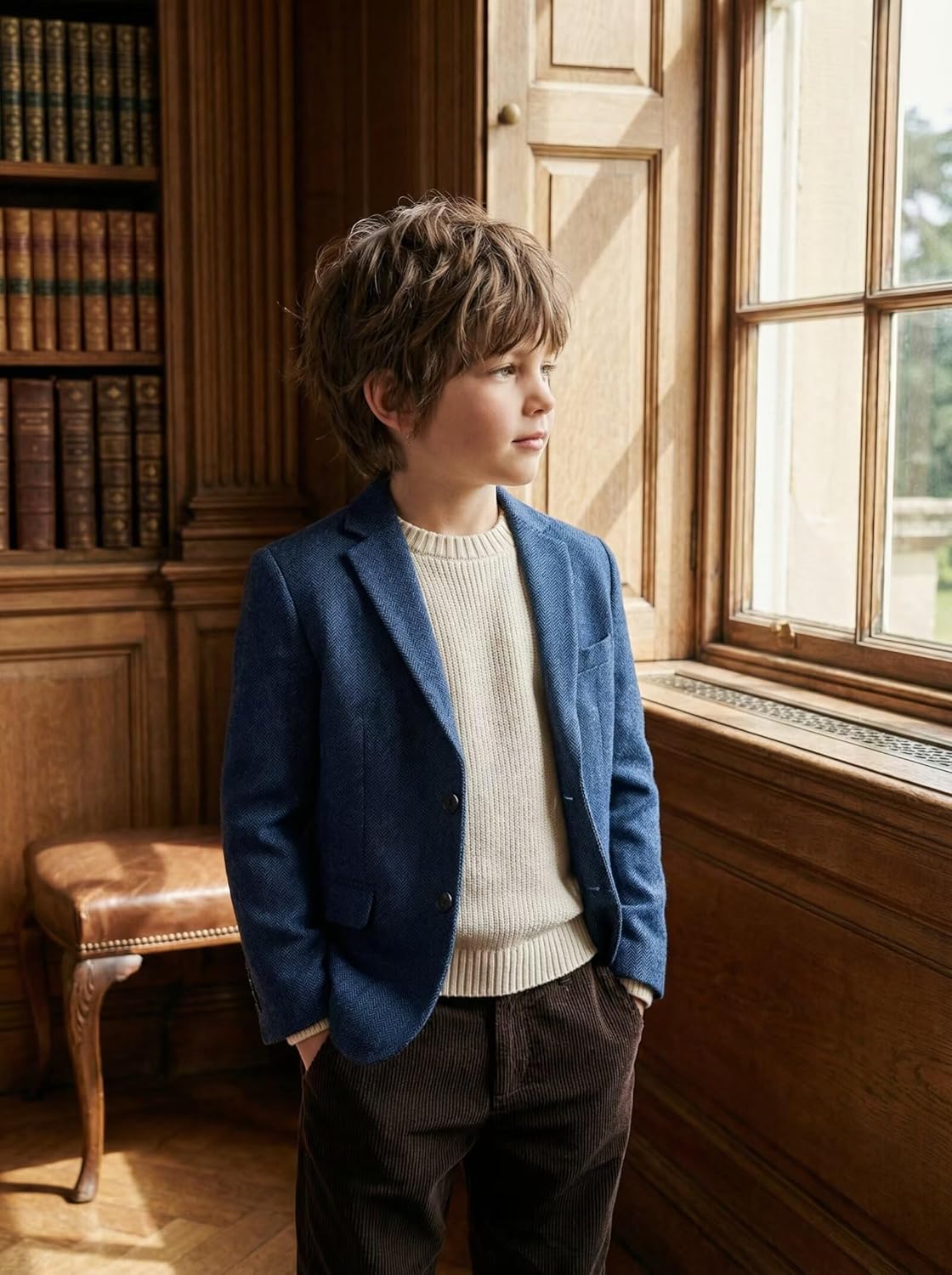Boys Tweed Suit Blazer Herringbone Jacket Boy Sport Coats Slim Fit Retro Tuxedo Stylish Wedding Party Prom Homecoming