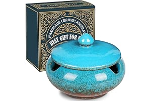 Ceramic Ashtray with Lids, Perfect Outdoor Cigar Accessory