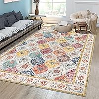 Vista 69 de HEBE - Alfombra de pasillo de 2 x 8 pies, lavable, vintage, envejecida, antideslizante, alfombra de lavandería, alfombra bohemia para pasillos