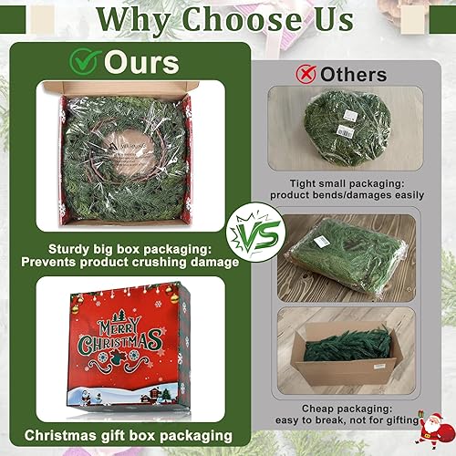 Miniatura 3 de Artgar Guirnalda de cedro de Navidad de 6 pies, guirnalda de ciprés realista con piña, guirnaldas de pino artificiales de tacto real para