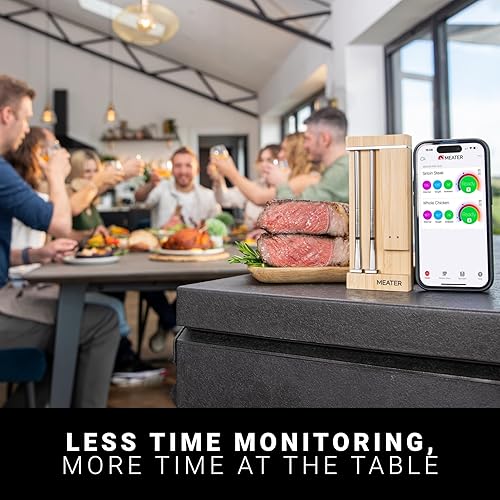 Miniatura 7 de MEATER Pro Duo Termómetro inalámbrico inteligente para carne, alta resistencia al calor de 1000 F, largo alcance, sondas duales, seis sensores,
