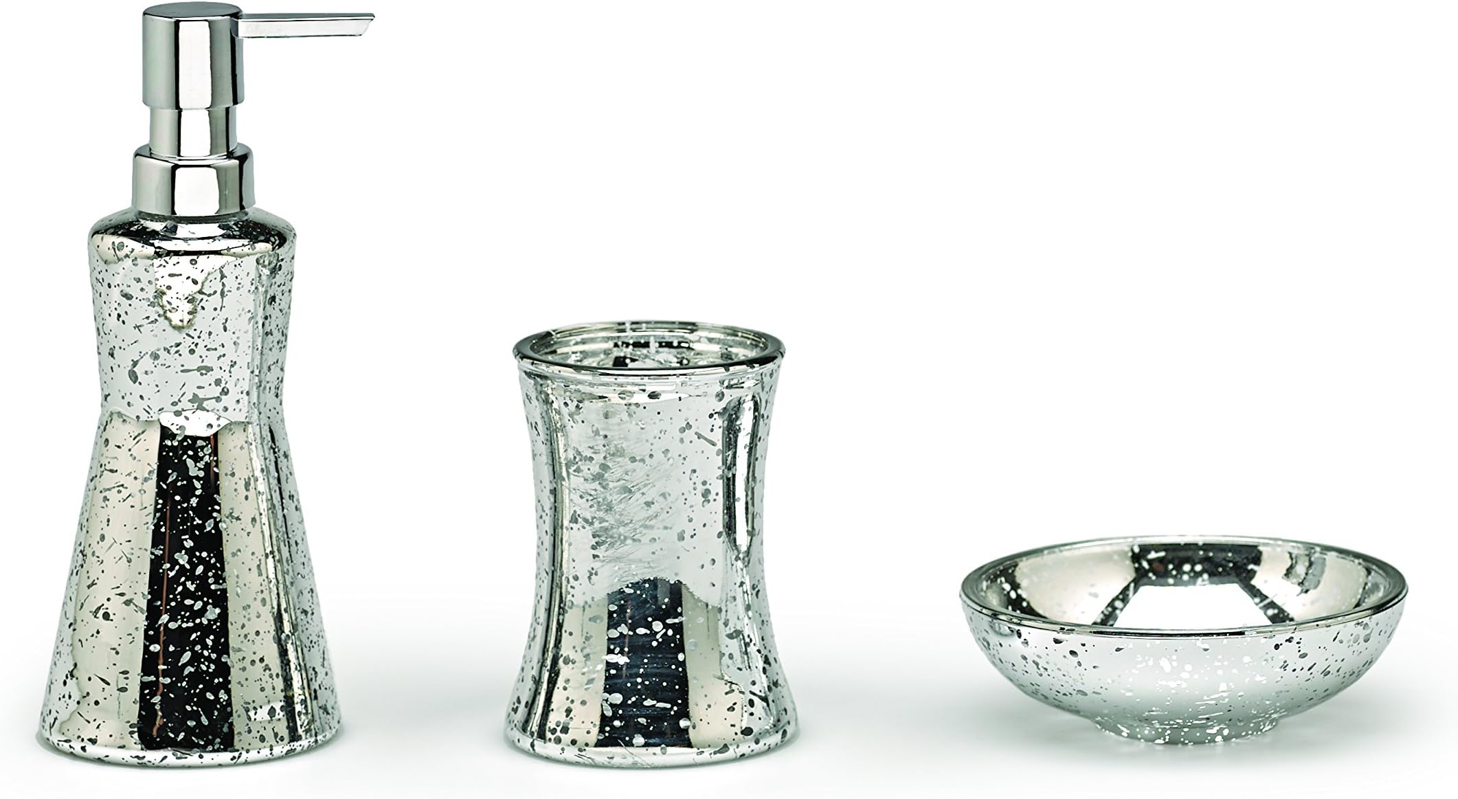 Mercury Silver Bathroom Accessory 3 Piece Set