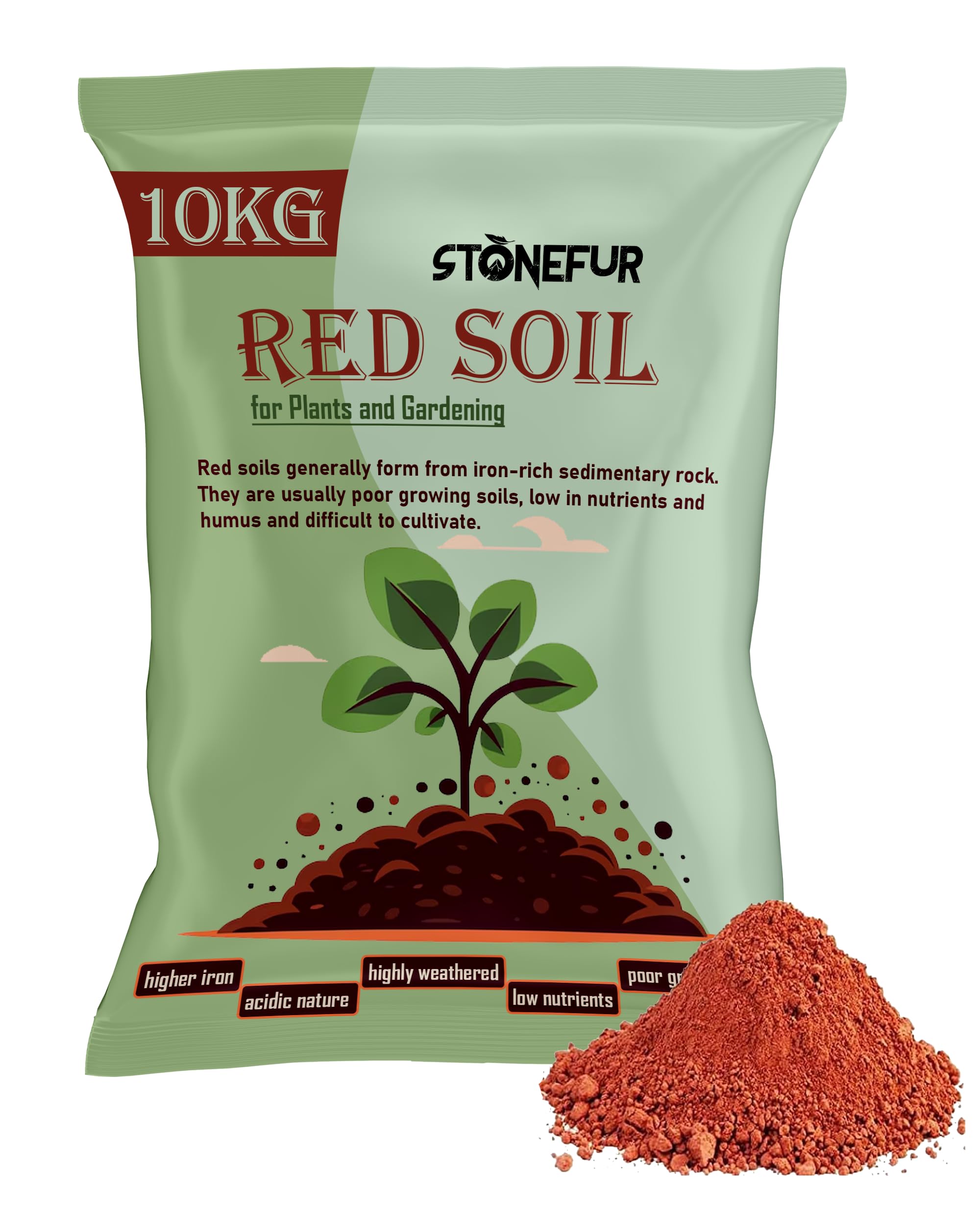 STONEFUR Garden Red Soil for Plants - 10 Kg | Fertilizer for Plants | Manure for Home Gardening (B0D8ZRDT77) Amazon Price History, Amazon Price Tracker