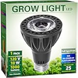 Briignite Grow Light Bulbs, 10W Plant Light Bulb, 150W Equivalent, High PPFD, PAR20 Full Spectrum Grow Bulb, E26 Base, LED Grow Lights for Indoor Plants, Seed Starting, 1 Pack
