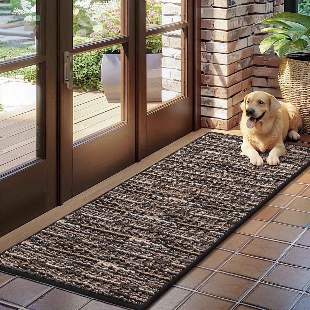 Biscpro Zerbino Ingresso Interno 50x120cm Tappeto Antiscivolo Lavabile Tappetino Assorbire lo Sporco Zerbini,Floor Mat Ingresso,Cucina,Corridoio,Terrazza