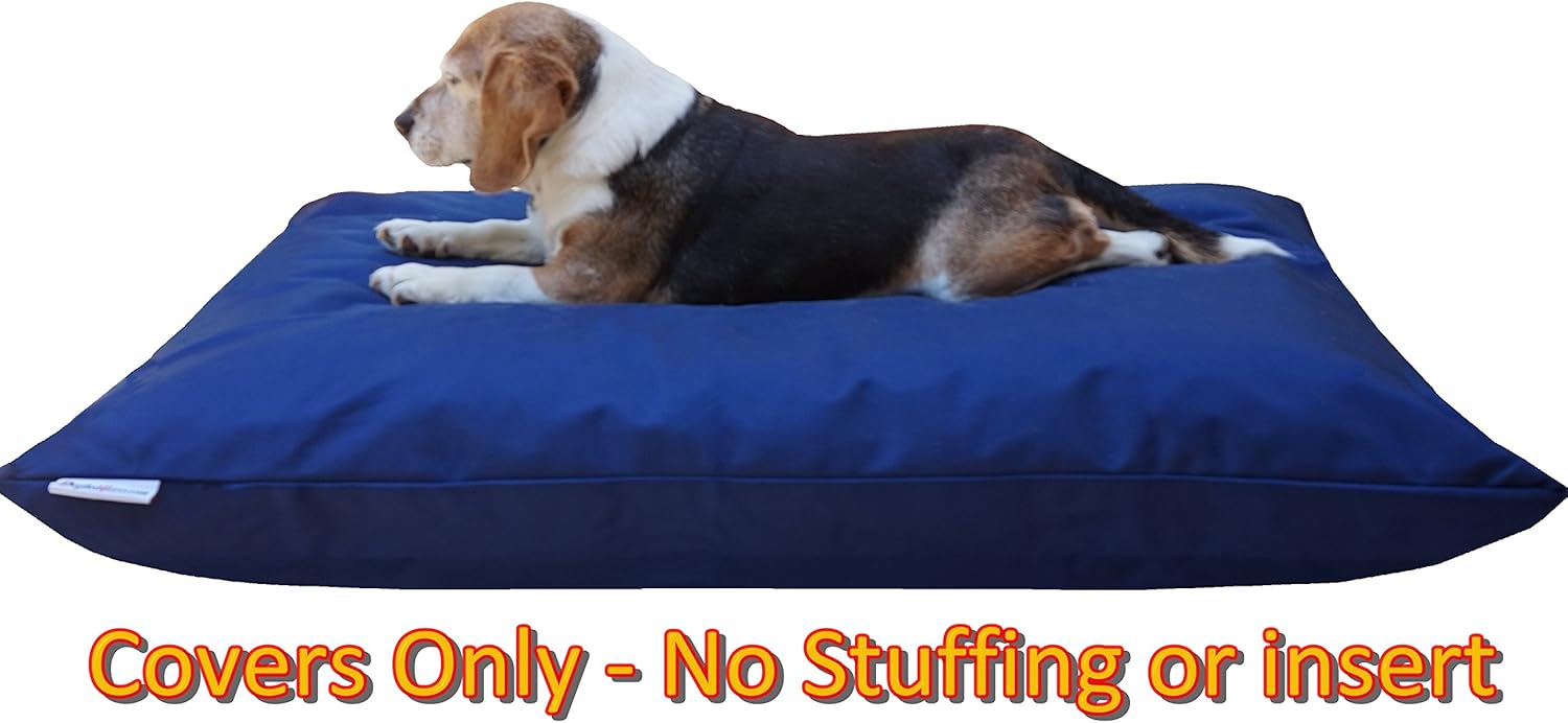 Dogbed4less Do It Yourself DIY Pet Bed Pillow Duvet 1680 Durable Cover and Waterproof Internal case for Dog/Cat at Medium 36"X29" Navy Blue Color - Covers only