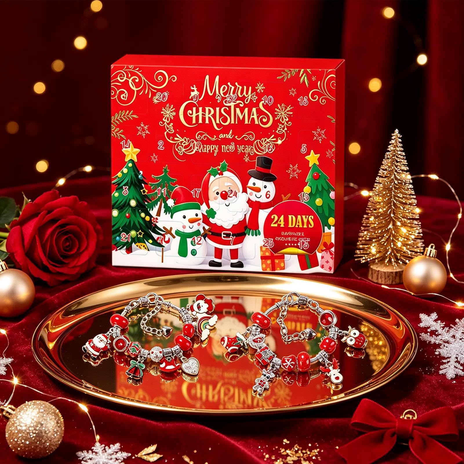 Calendrier de compte à rebours pour bijoux de Noël