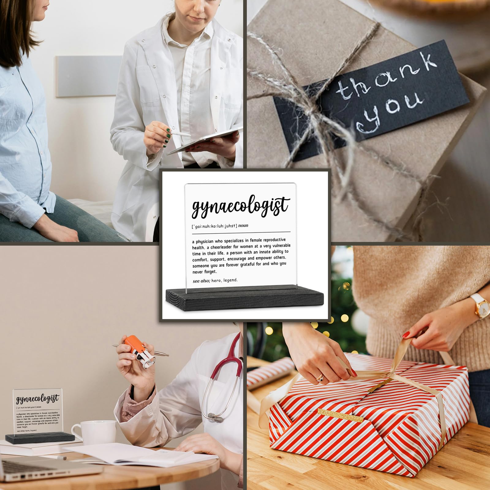 Obstetrician Appreciation Gift - Clear Desk Sign For OBGYN Doctors & Graduates