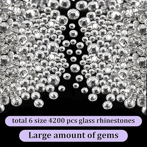 Miniatura 2 de 4200 diamantes de imitación de cristal para manualidades, gemas SS6-SS30 para deslumbrar, diamantes redondos con parte trasera plana para