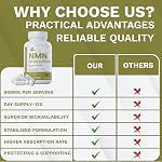 NMN Ultra High Purity 600 mg per Capsule, 4 Month Supply - NAD+ Booster Industry Highest, 99% NMN Nicotinamide Mononucleotide Supplement. Made in Canada. Boosts Cellular Energy & Metabolism. 120 Capsules.