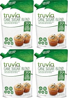 Truvia Cane Sugar Blend, Mix of Natural Stevia Sweetener and Cane Sugar, 24 oz Bag (Pack of 4)