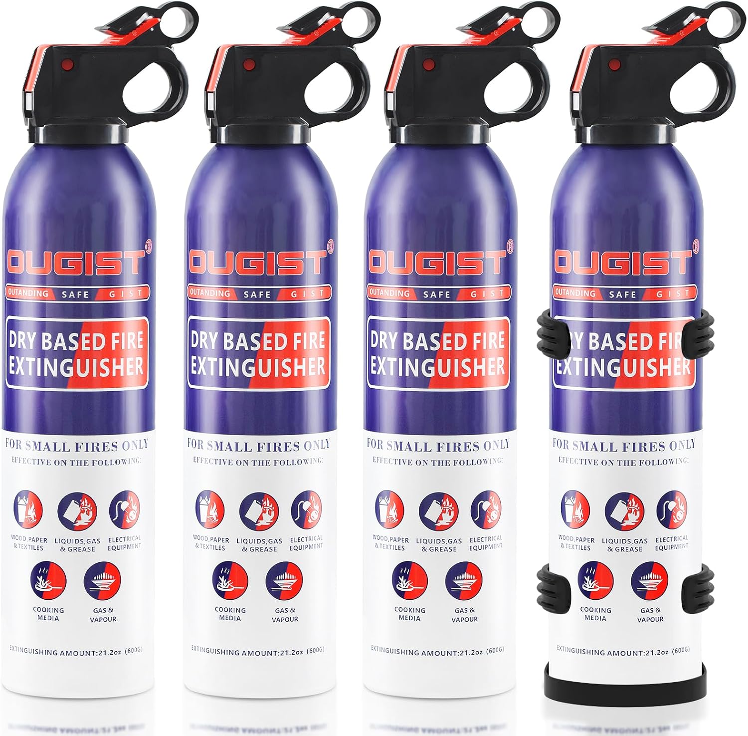 Four Ougist Dry Stop Fire Extinguishers