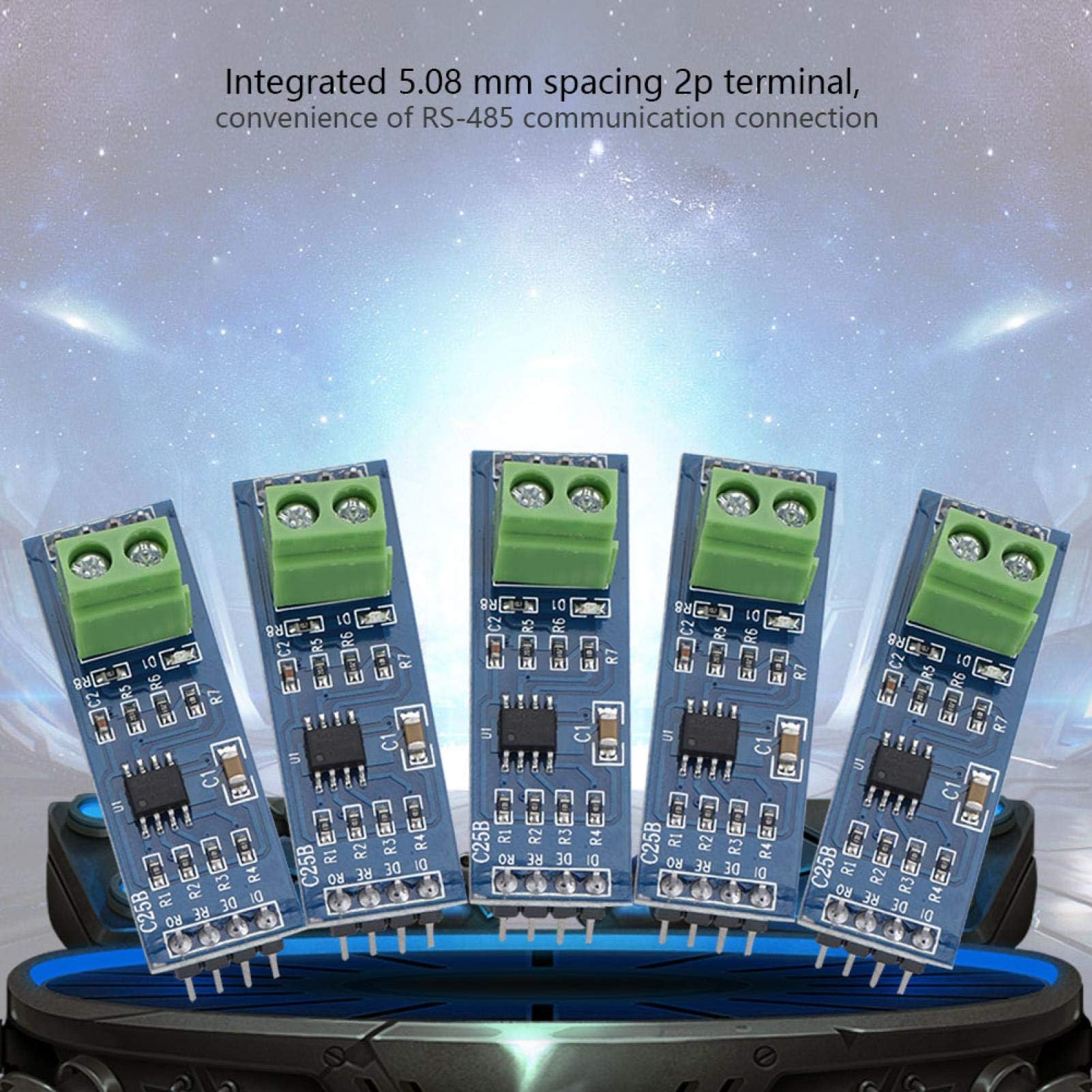 Max485 Chip RS-485 Module RS-485 Converter Module TTL to RS-485 Module 5Pcs TTL to RS-485 Adapter Pack of 5 RS-485 Adapter Module for Raspberry Pi
