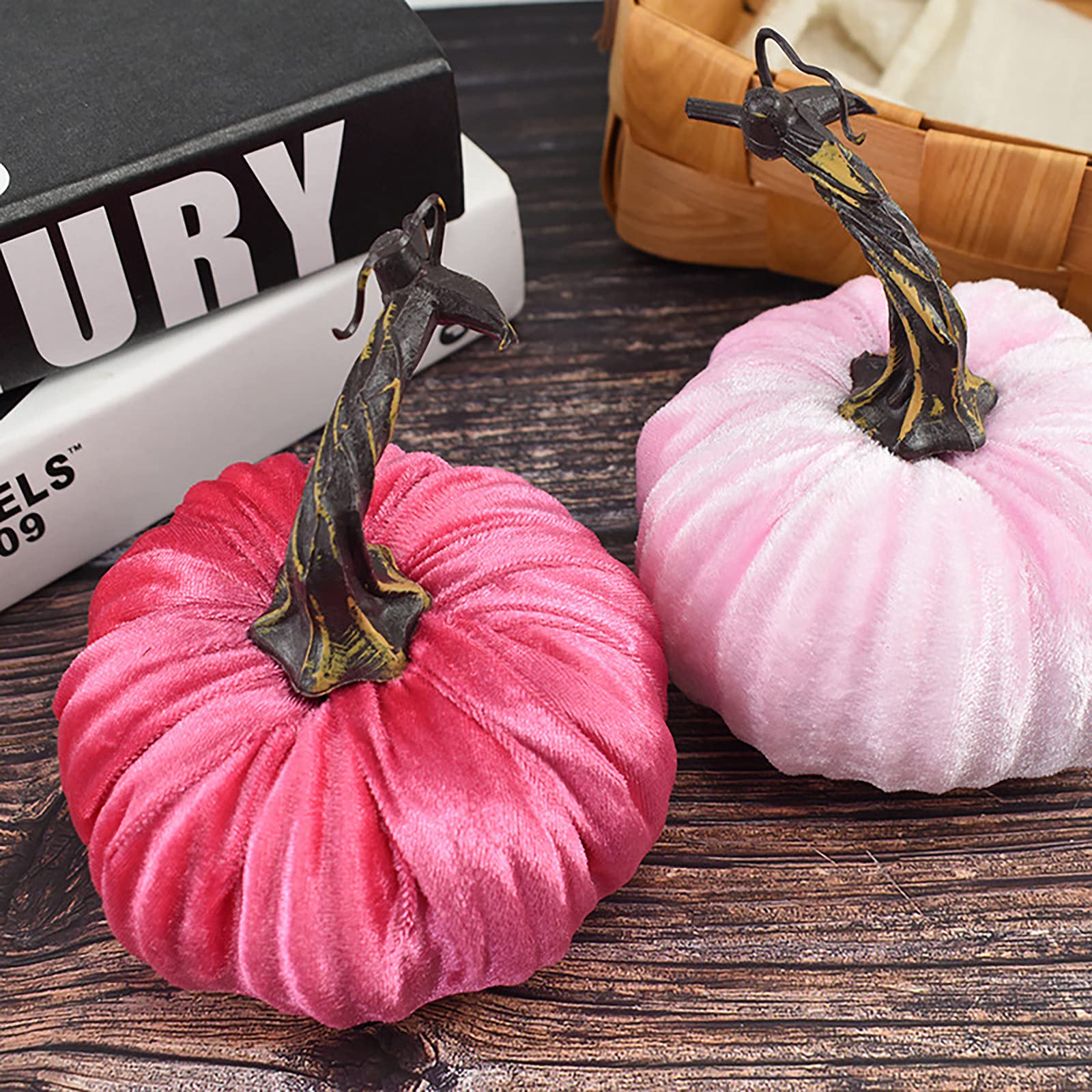pink plush pumpkins