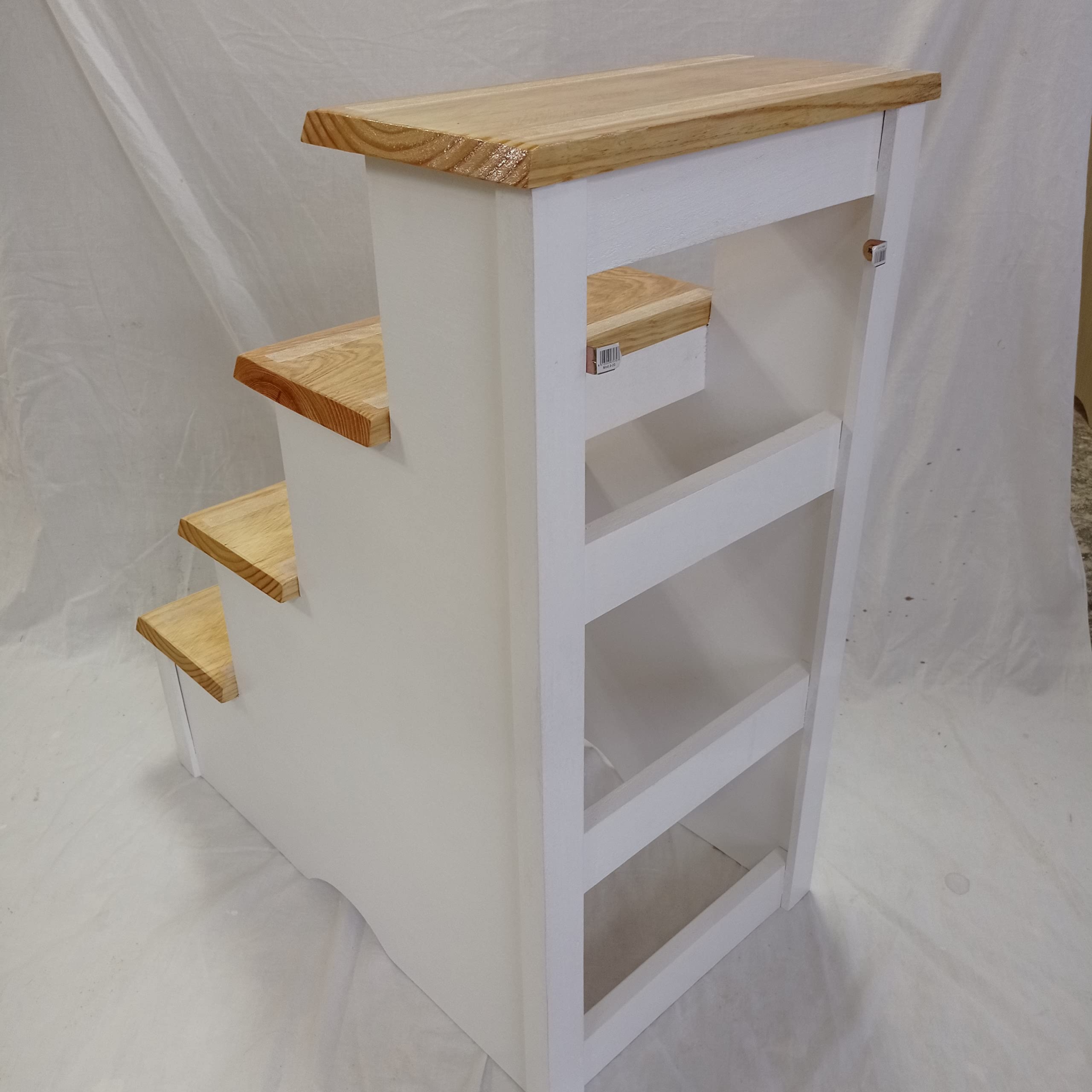 Escalera Fija de 4. Madera. 80x65x40. Grande. 80 cm de Alto. Servicial y Muy Decorativa