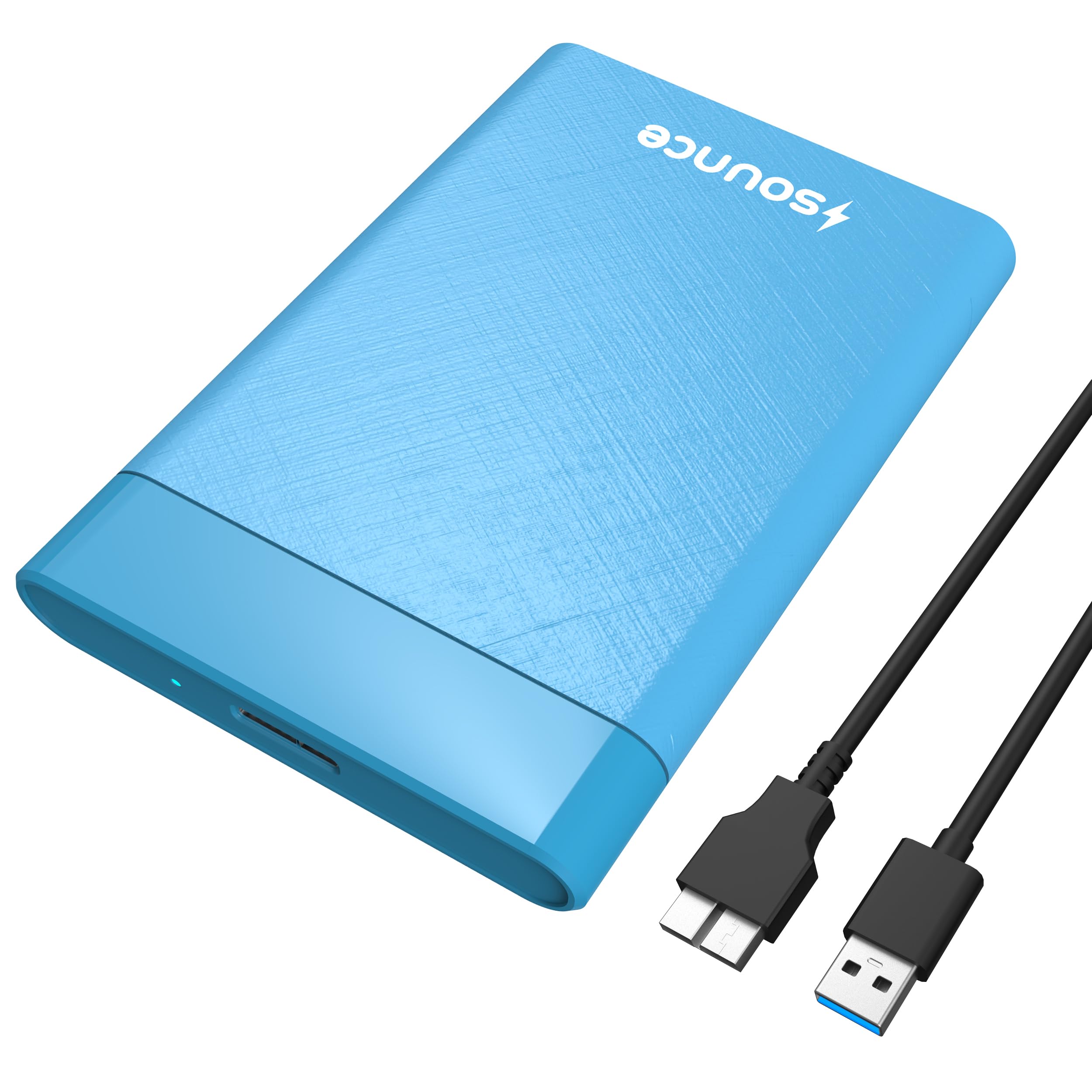 2.5 Inch Hard Drive Enclosure Type-C, Sounce India 6Gbps USB 3.1 to SATA III Tool-Free External Hard Drive Enclosure for 7mm/9.5mm 2.5" SSD Laptop HDD with UASP for Samsung WD, Xbox PC TV - Blue — Amazon image 8