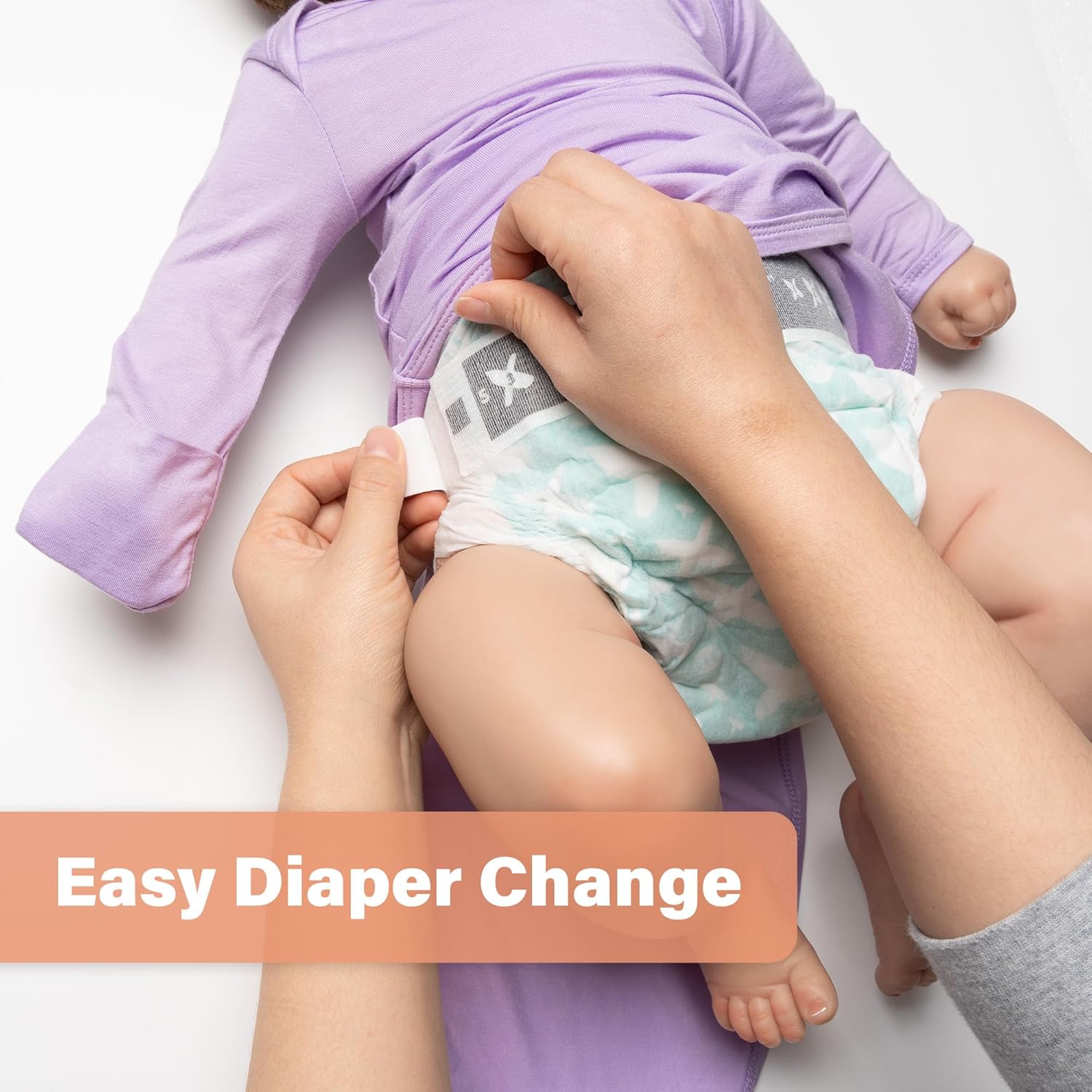 Newborn Baby Knotted Gown, Ultra-Soft Infant Sleeper Coming Home Outfit with Hat, Bowknot (2 Packs) - Image 6