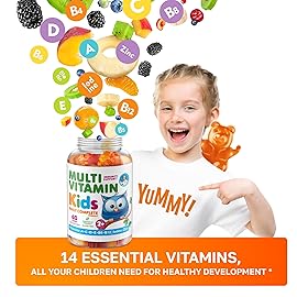 DR. MORITZ Kids Multivitamin Gummies 14 Essential Vitamins Daily Supplement for Ages 2+ Vitamin ACDE Vegetarian B6 B12 Zinc Biotin Gummy Multivitamins for Children- (60 Count)