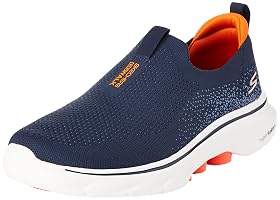 Skechers Mens GO Walk 7 Navy Orange Walking Shoes (216633-NVOR_7)