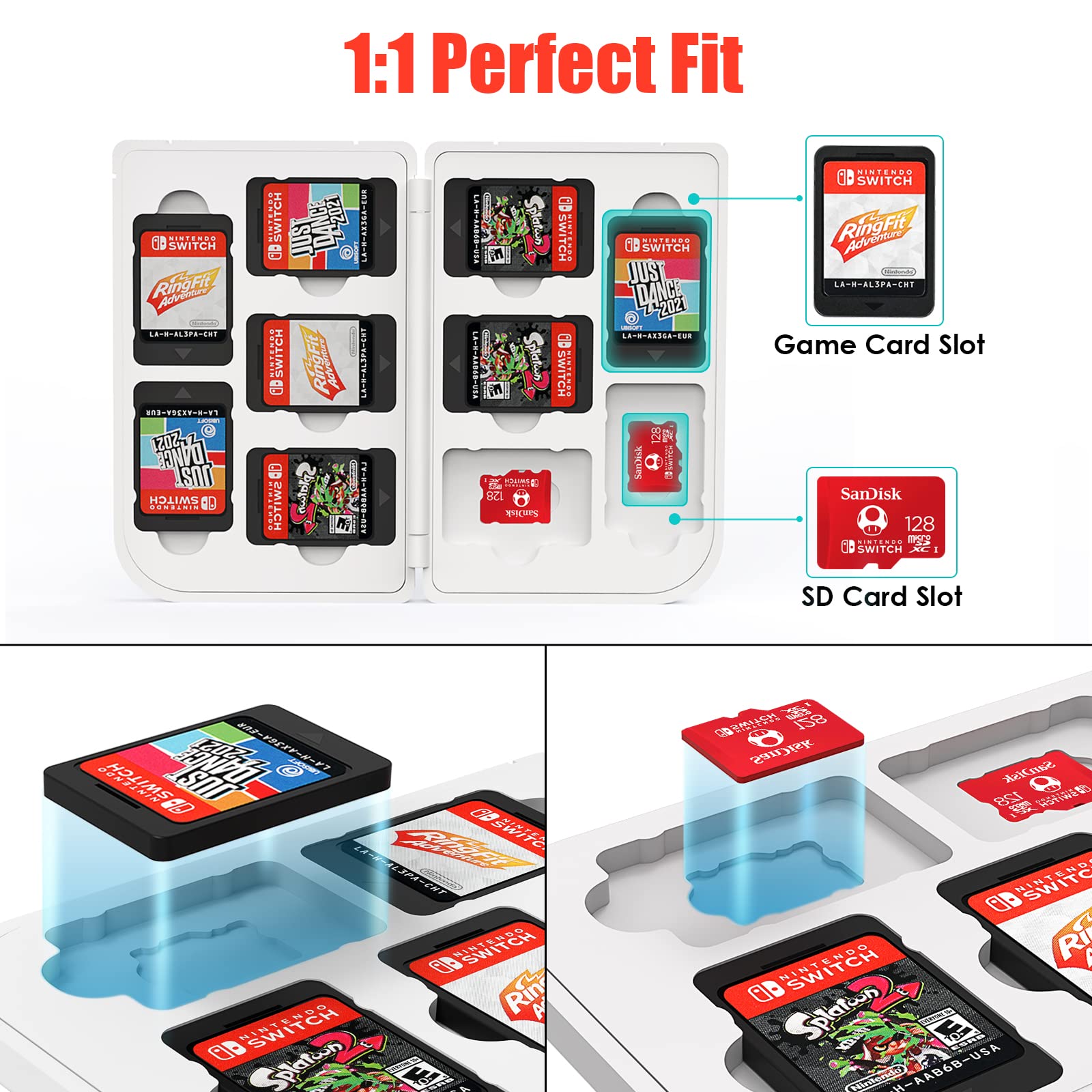 20 in 1 Nintendo Switch Game Card Storage Box, Portable Magnetic