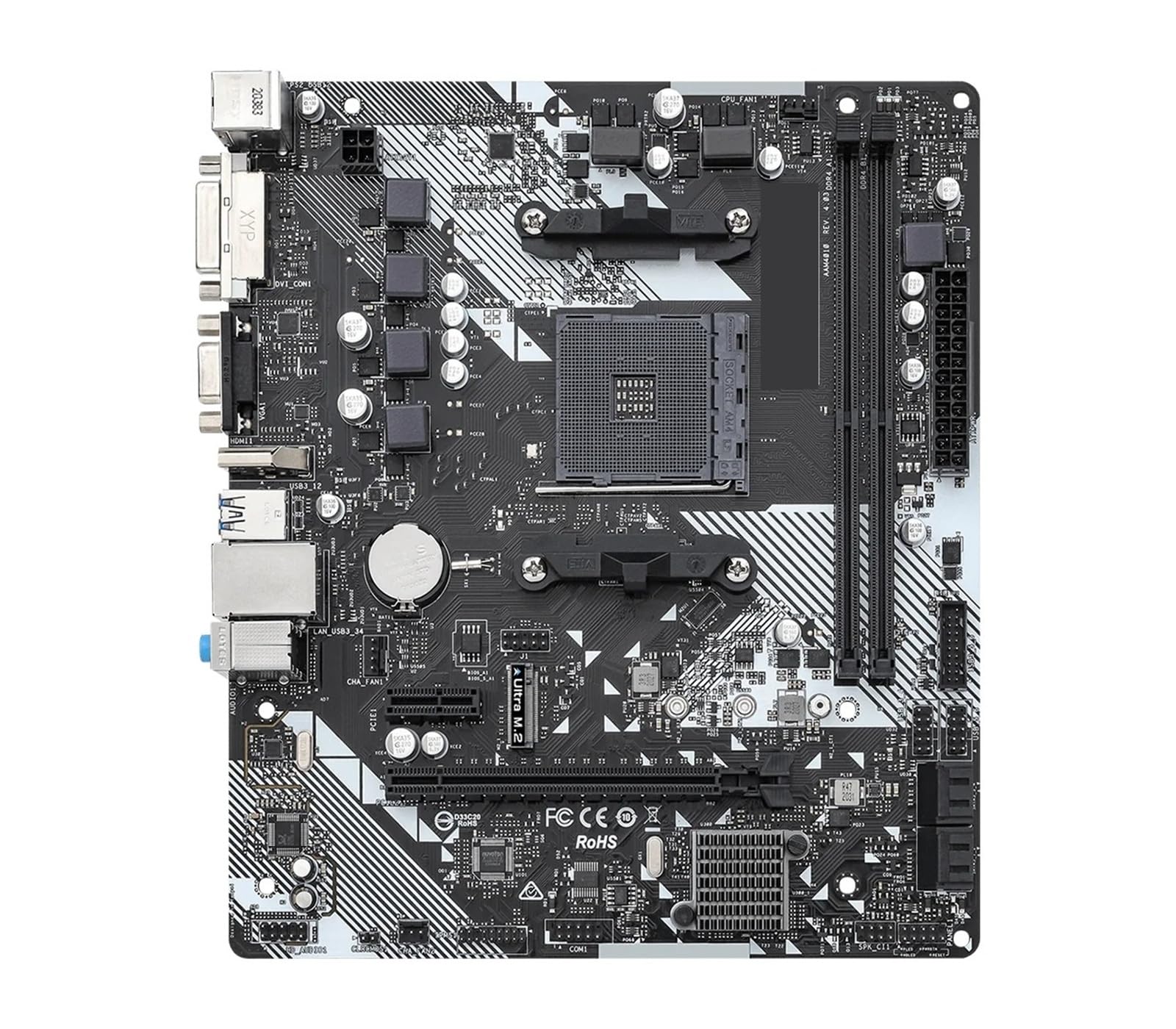 Carte mère B450M-HDV R4.0 DDR4 avec processeur pour PC compact