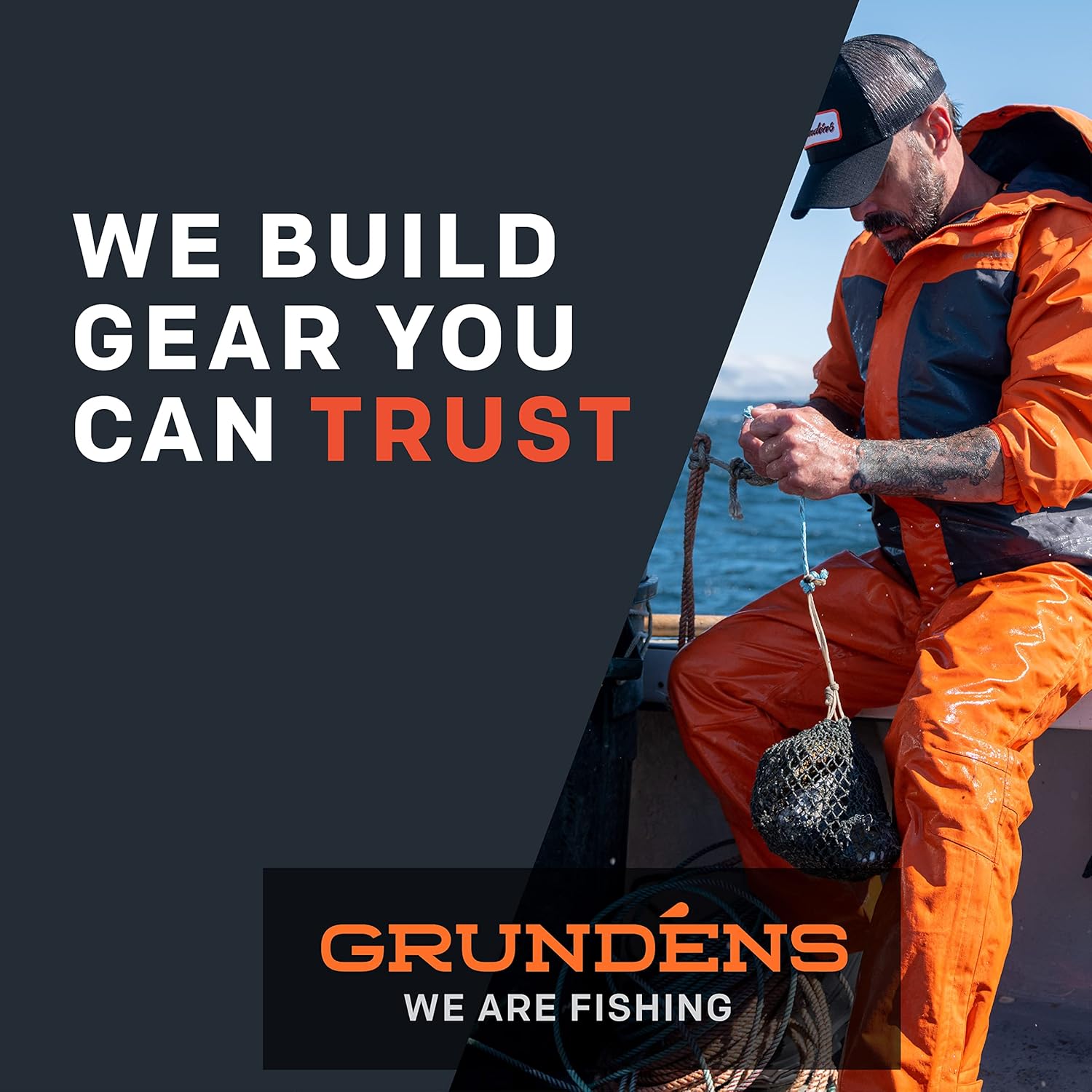 Grundens Men's Full Share Anorak | Durable, Breathable and Waterproof Rain Jacket Designed for Rugged, Heavy-Duty Performance