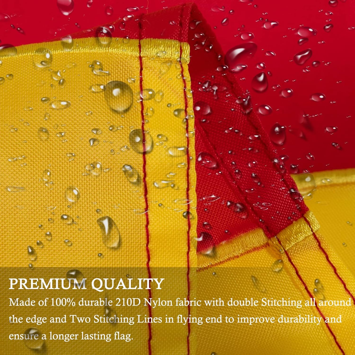 Arizona State Flag 3x5 FT, AZ State Flags with Embroidered Star, Heavy Duty Outdoor Nylon, Sewn Stripes (Not Print), Canvas Header & Brass Grommets for All-Weather Outdoor Display - Image 5