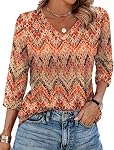 WIHOLL 3/4 Longueur Manches Blousons Femmes Robe Casual V Cou Tops de base Vêtements tendance 2026 Chemises d'occasion