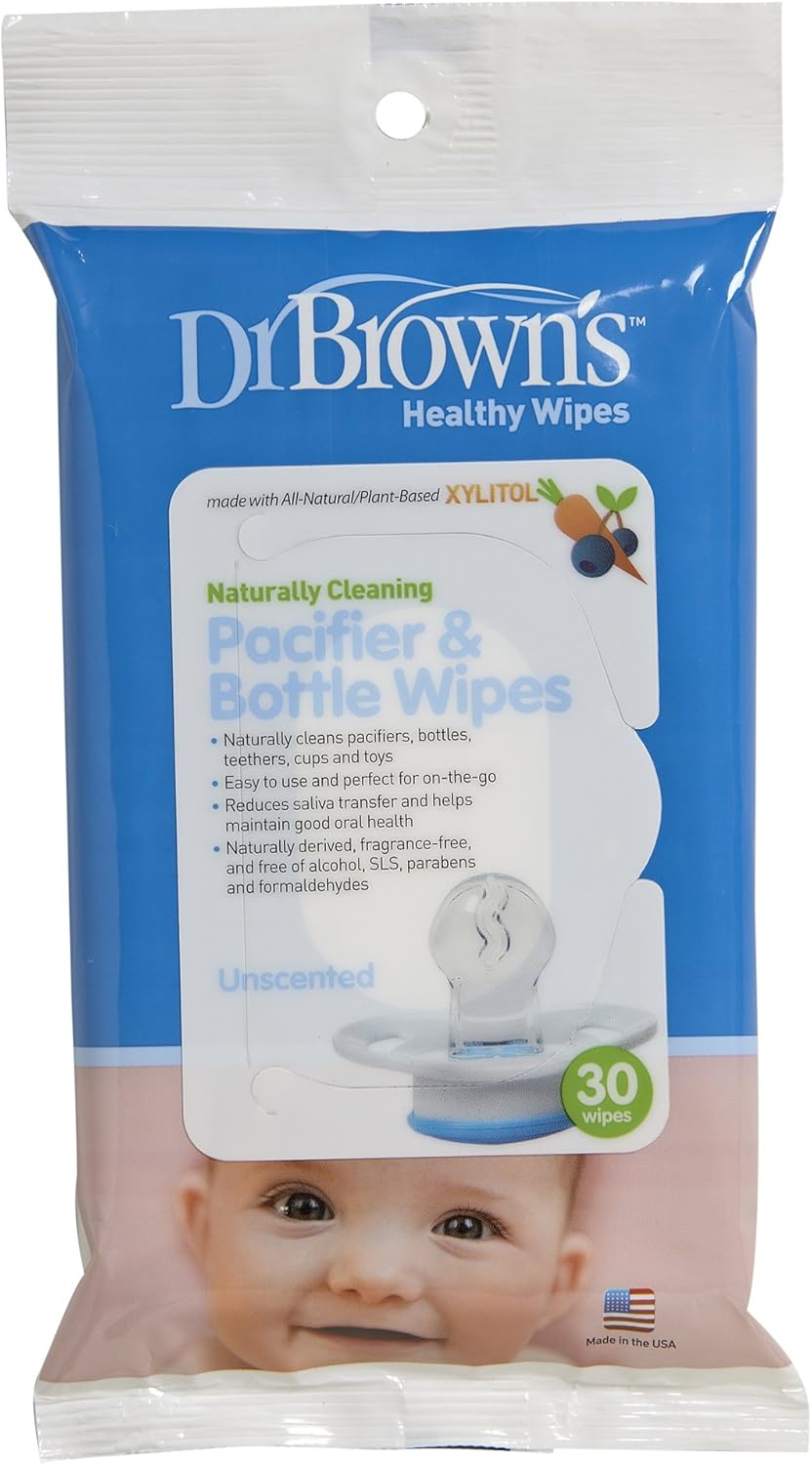 Dr. Brown's Pacifier and Bottle Wipes, 30 Count Health