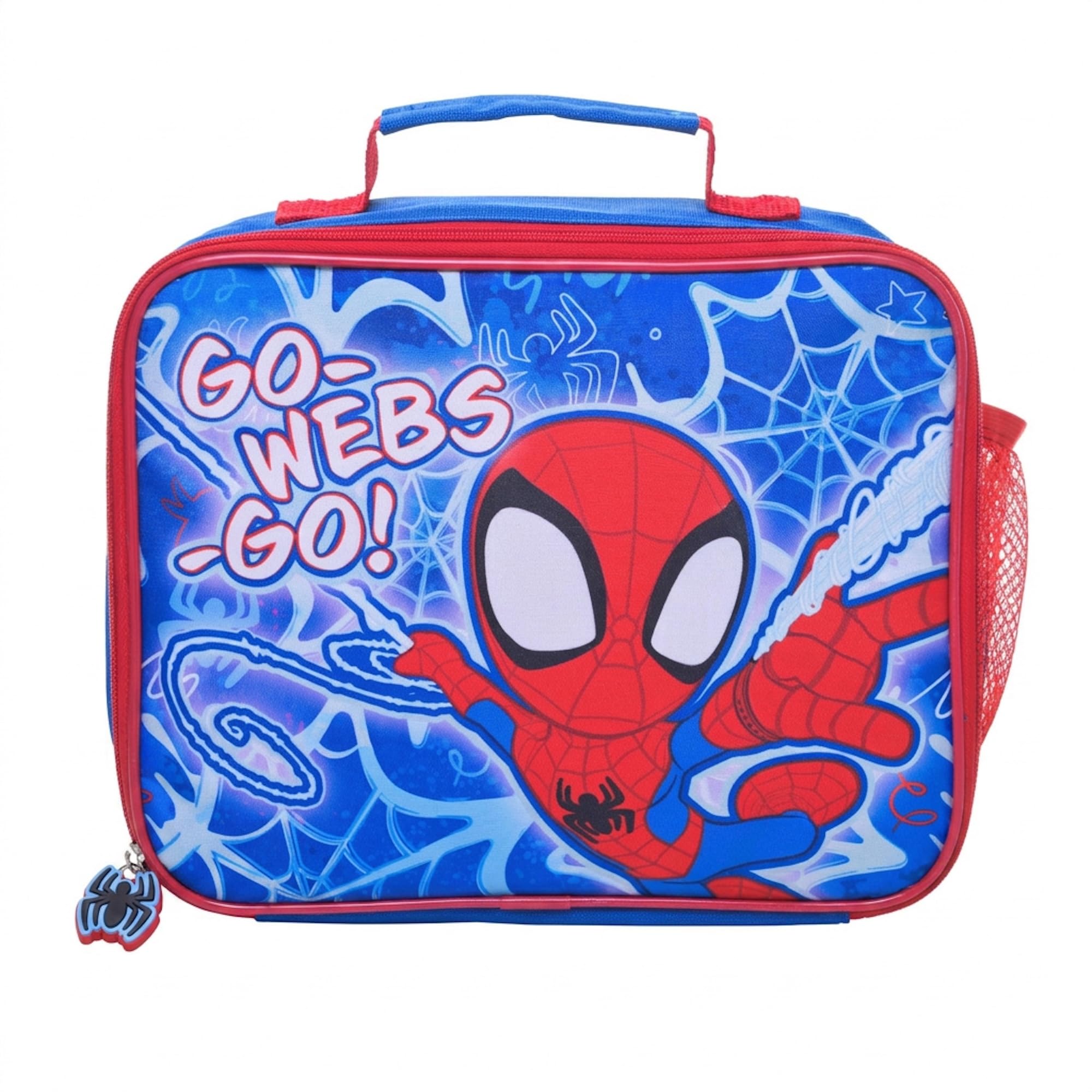 Marvel Spider-Man Spidey Kids Premium Thermal Insulated Lunch Bag 25 x 21 x 10 cm – Children's Lunch Box with Thermal Lining, Rubber Zip Closure, Carry Handle & Side Mesh Pocket – for Boys