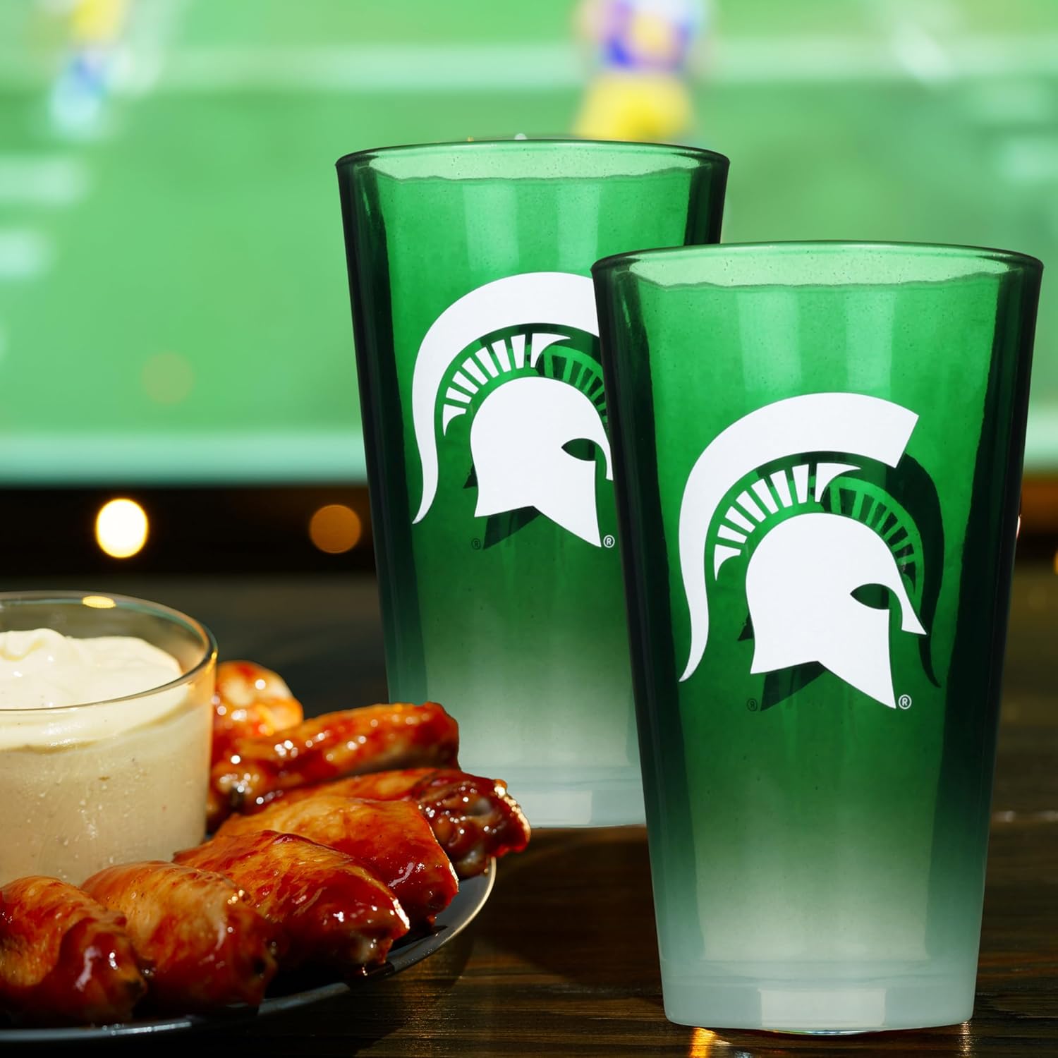 The Memory Company Officially Licensed NCAA 2-Pack 16oz Ombre Pint Glass Set Team Logo Barware Collection for Game Day Celebrations and Home Bar