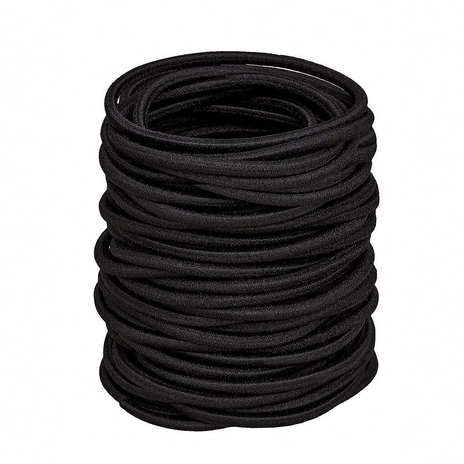 Peutpyelastic hair bands for women, black, Pack of 30,4mm