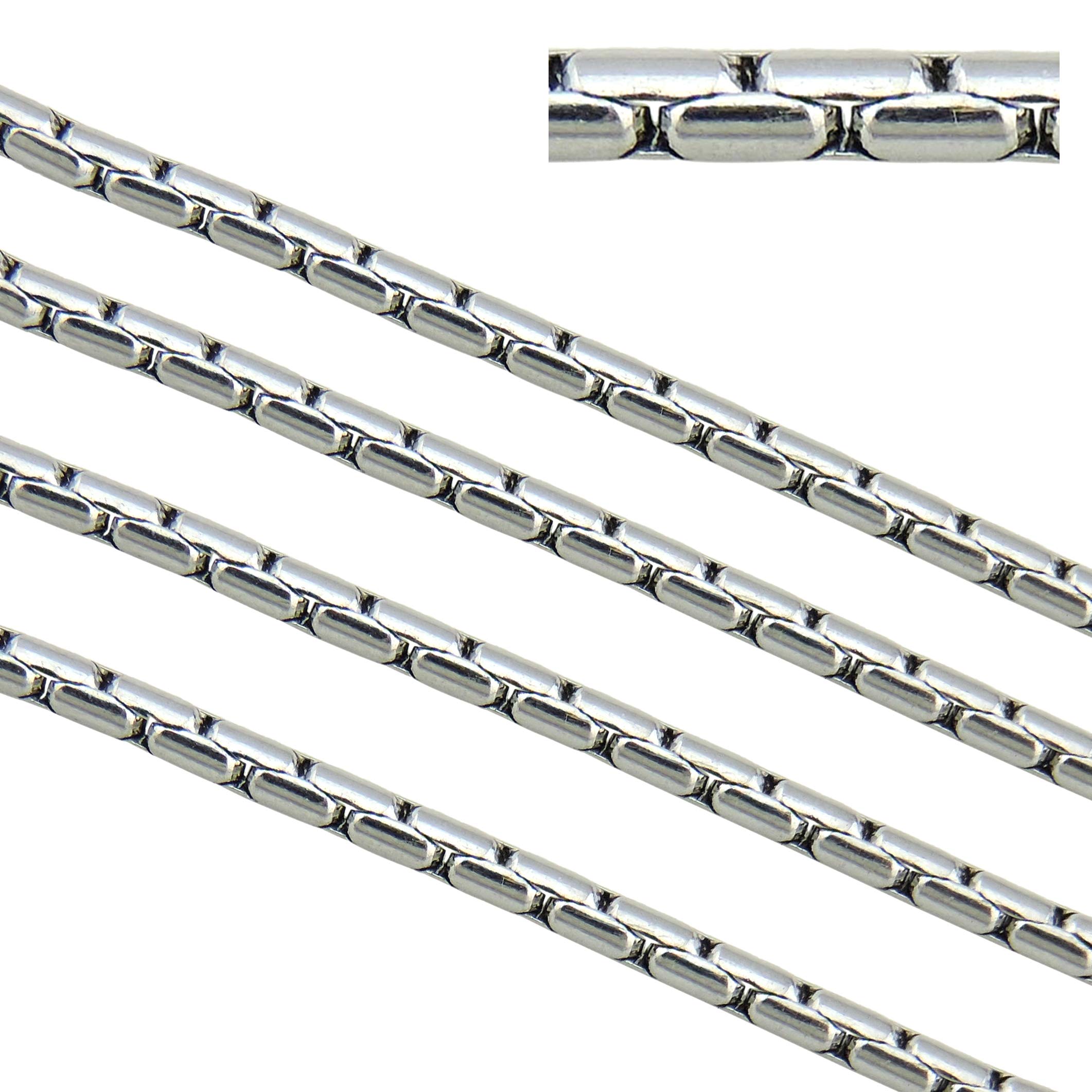 Gliederkette Edelstahl Silber Lang (80 Cm
