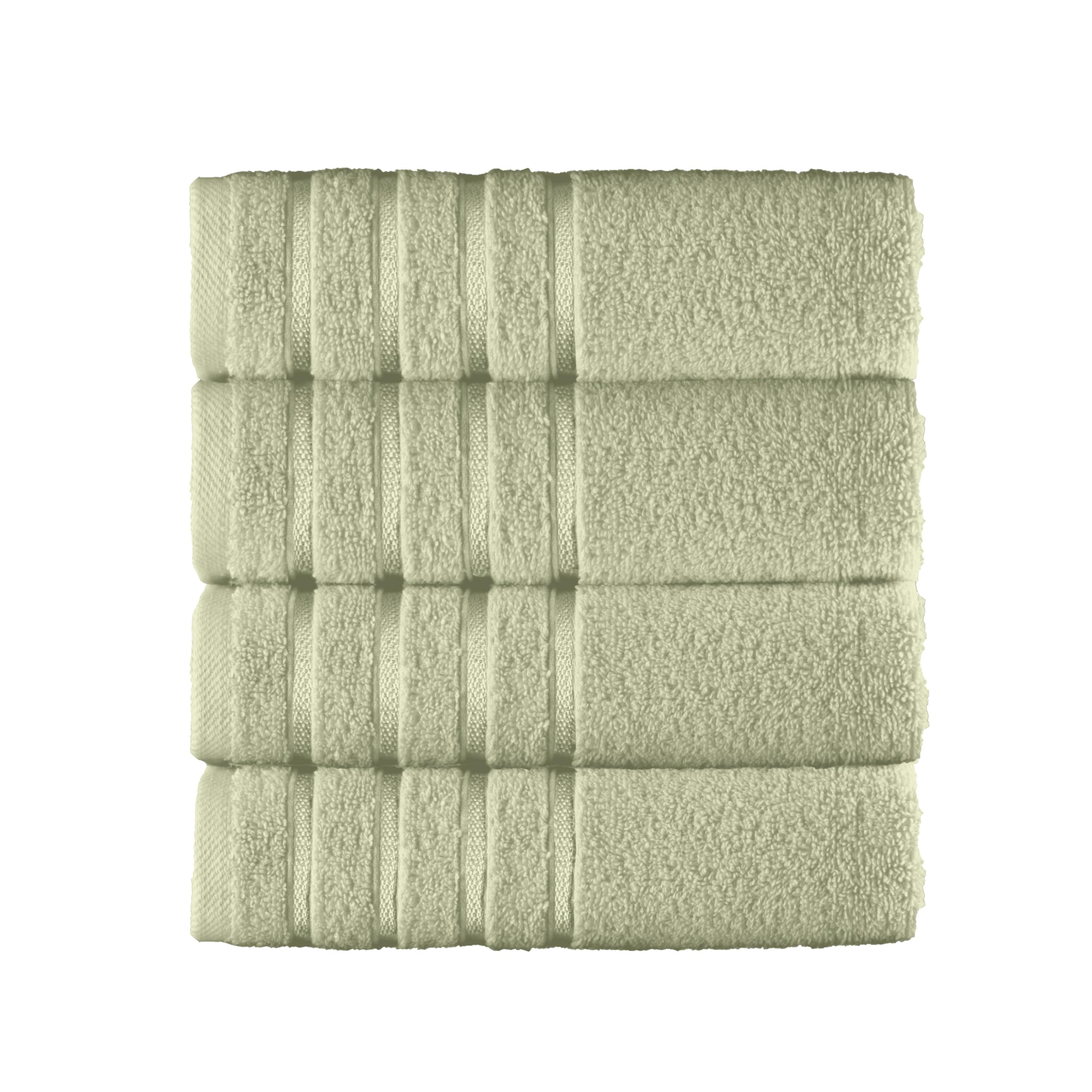 Elegant Comfort 100% Turkish Cotton 4 Lines Viscose Stripe Luxury 4 Pack Hand Towel Set - Ultra Absorbent and Soft 16 x 28 Inch Premium Hotel Spa Quality Towels for Everyday Bath Use, Mint Green
