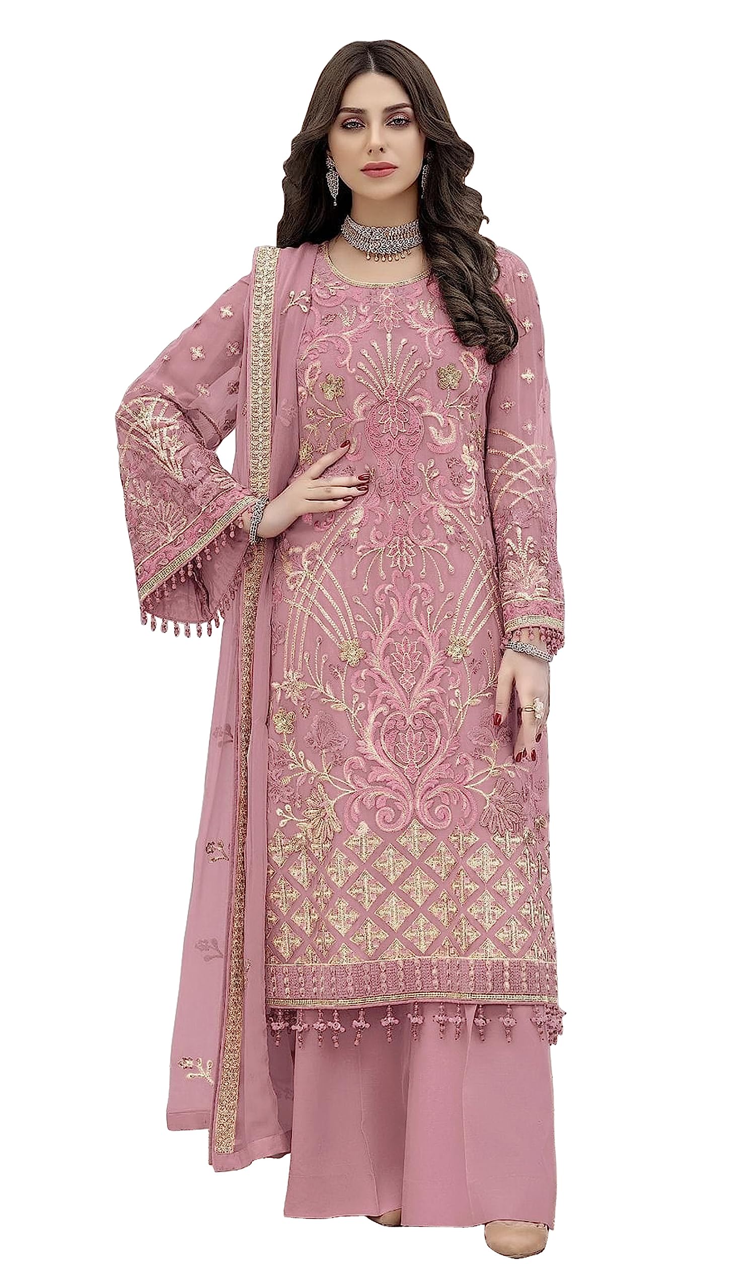 Georgette Semi Stitched Anarkali Gown For Women-image-47