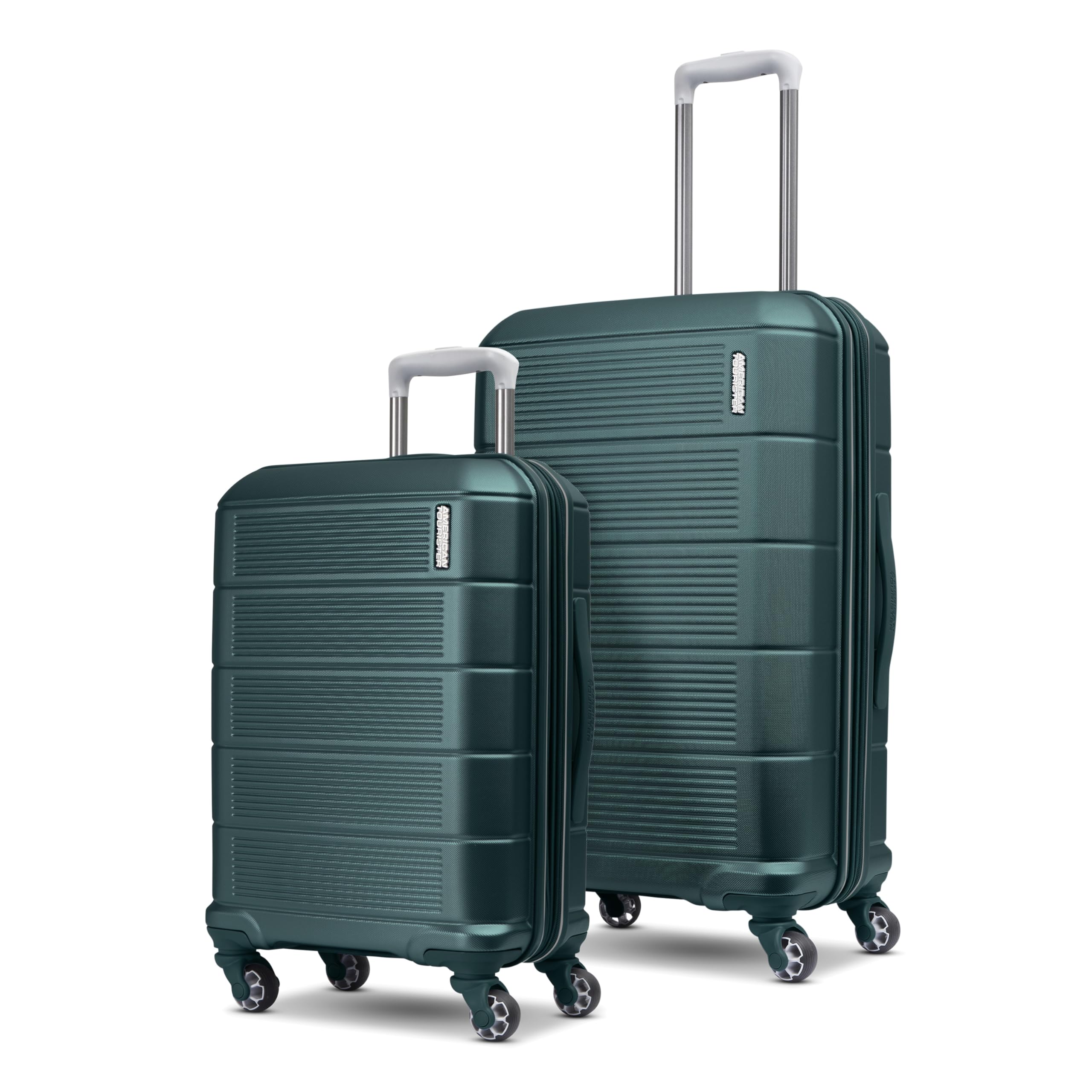 American Tourister Stratum 2.0 Hardside Expandable Luggage with Spinners, Pine Green, 2PC SET (Carry-on/Medium)