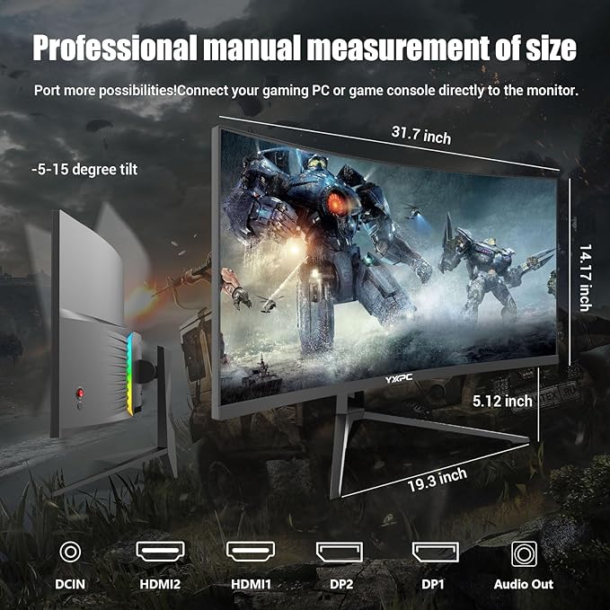 Monitor Curvo Ultrawide Gaming 34" UWQHD 165Hz 1ms HDR miniatura 9