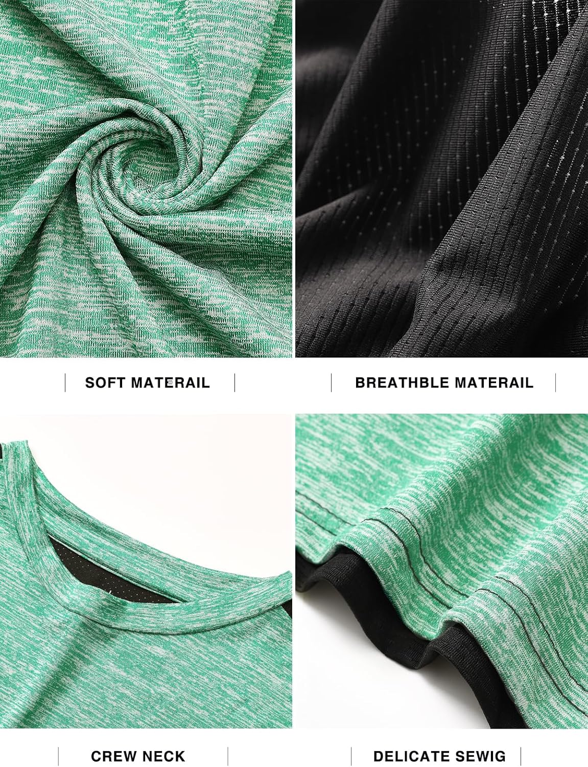 Vislivin Men's 4 Pack Tank Tops Sleeveless Workout Quick Dry Shirts Gym Muscle Shirts Athletic Bodybuilding Tee - Image 4