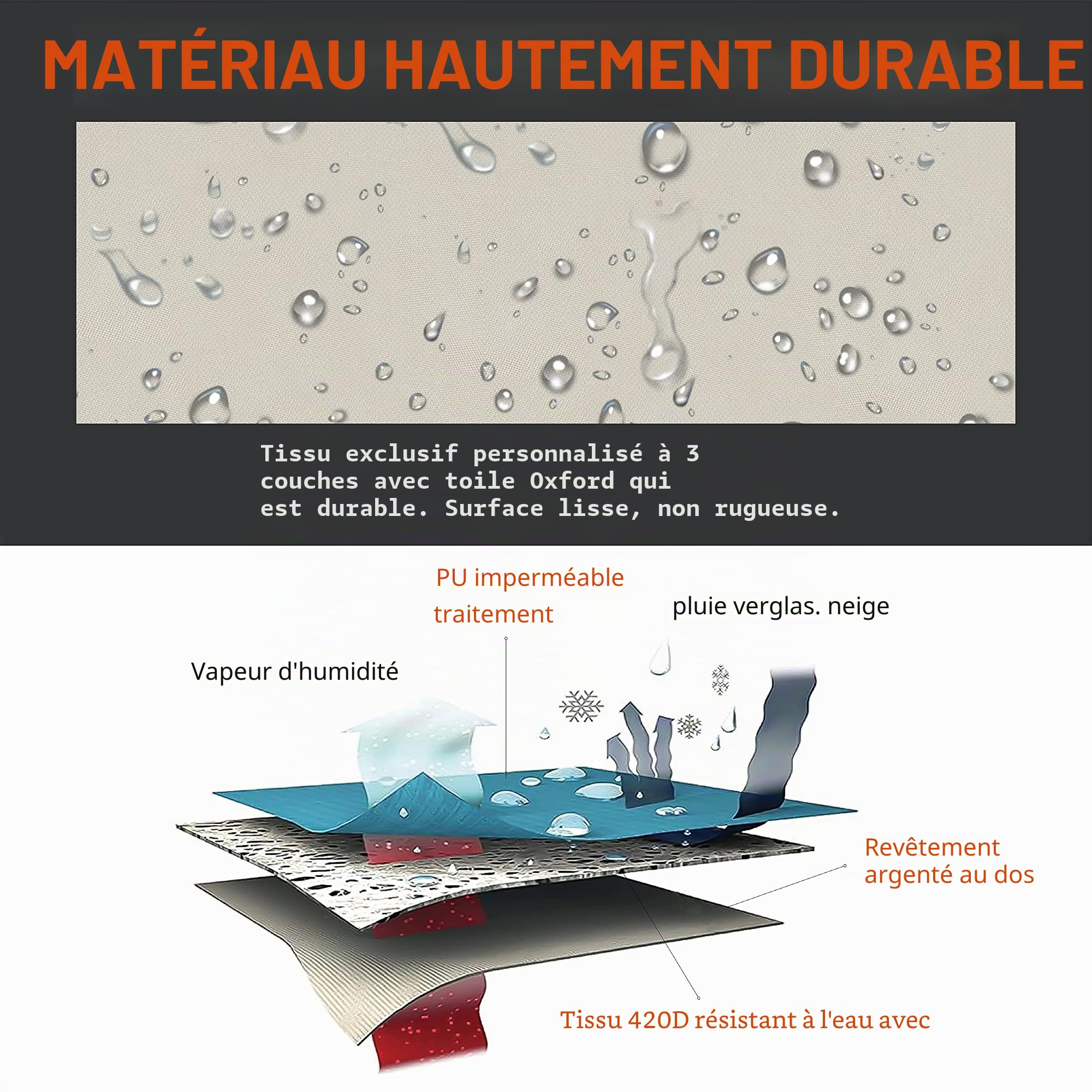 Housse de vélo d'appartement, Housse de Vélo d'exercice D'intérieur/Exterieur Imperméable Anti Pluie Neige Poussière，pour Toutes Les Tailles vélo d'appartement
