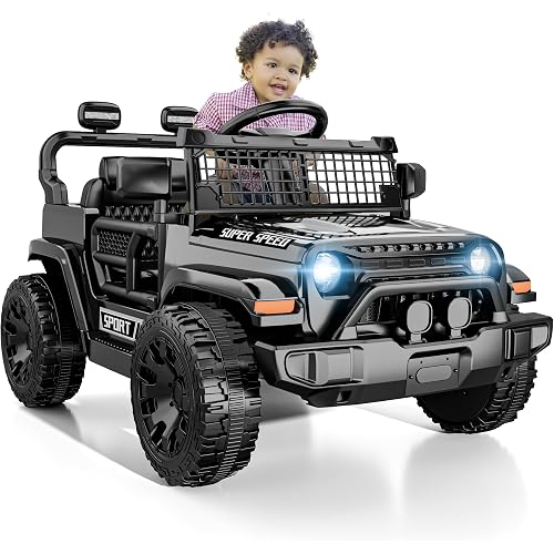 12V Ride on Toys for Kids with Parent Remote Control, Black