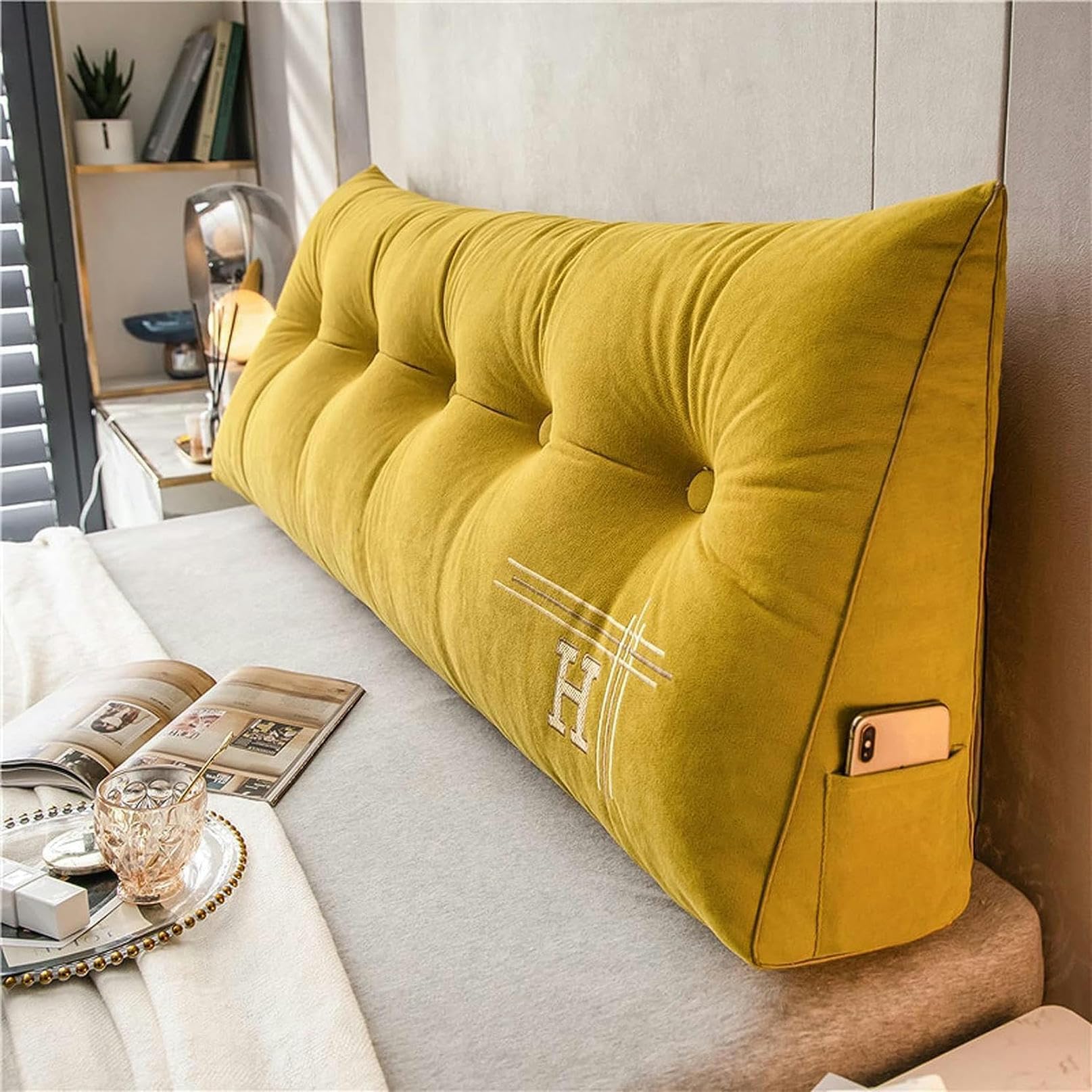 Coussin de tête de lit ergonomique avec housse amovible pour un maintien dorsal