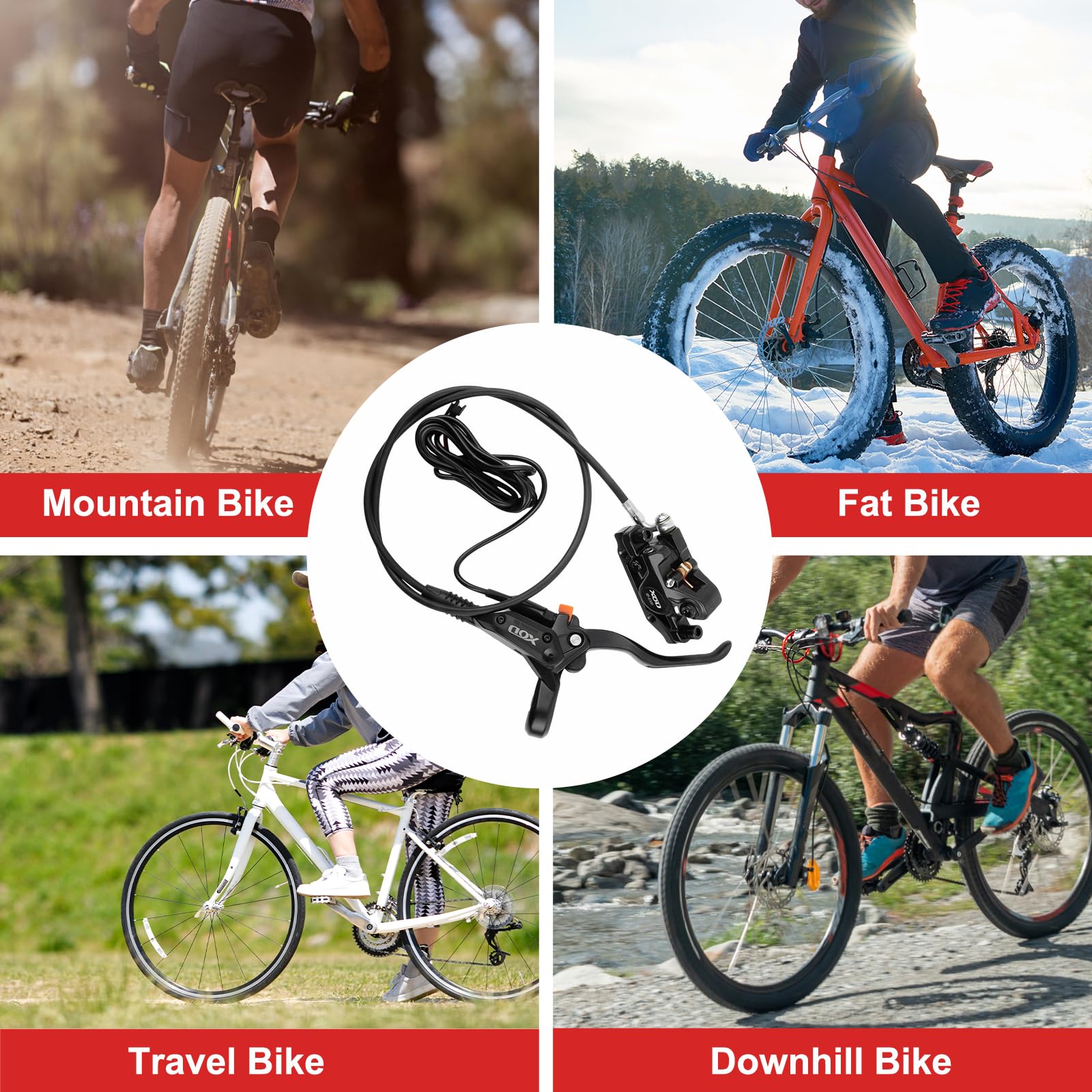Set freno a disco idraulico per mountain bike, in lega di alluminio, anteriore 850 mm e posteriore 550 mm, kit freno a disco per bici da strada EBike, cambio elettrico di controllo dell'alimentazione