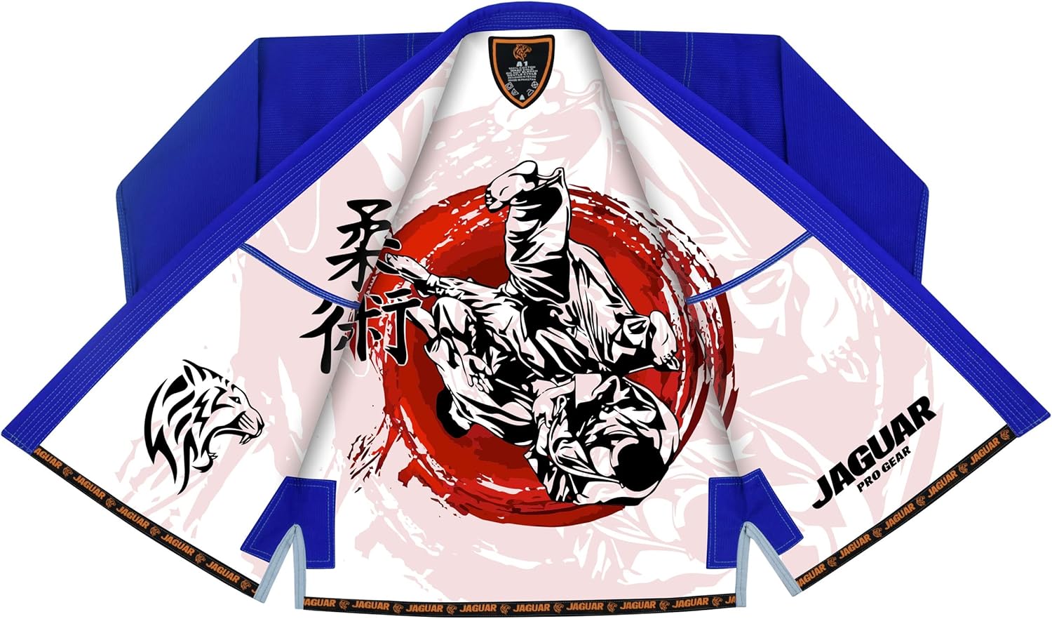 Jaguar Pro Gear – Red-Ring Battle Inner Sublimated - Pro Brazilian Jiu Jitsu BJJ Kimono Gi Uniform Unisex - Belt Included