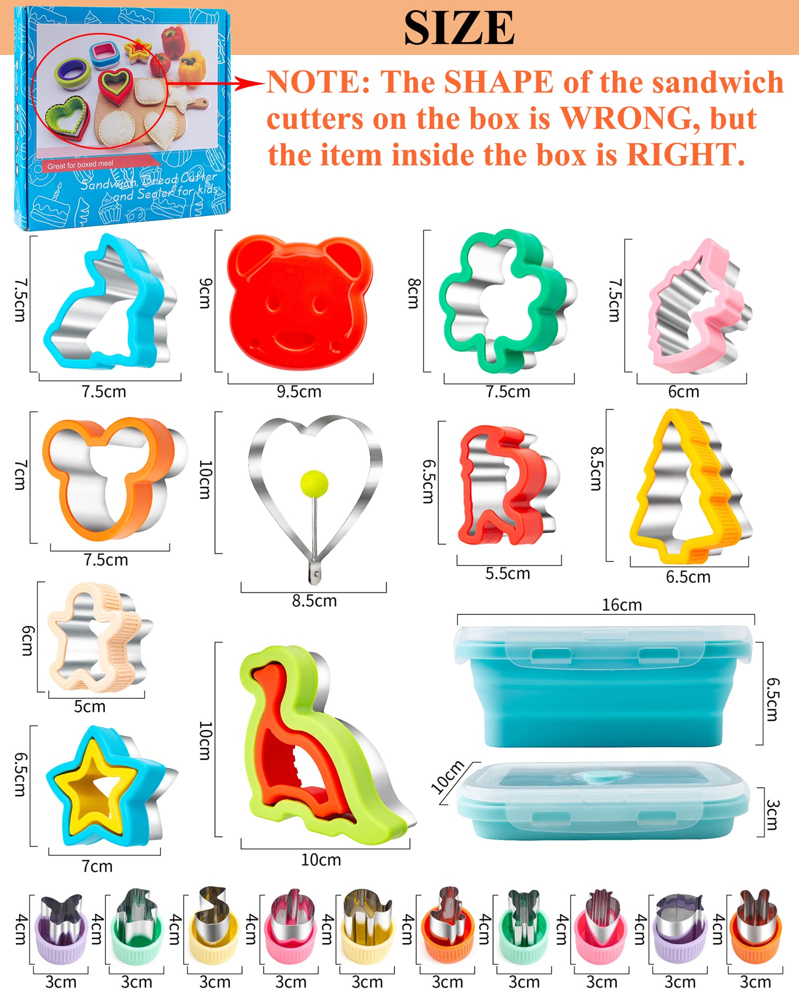 Emporte-pièces Enfants 22 Pièces - Formes Animaux Acier Inox - Fourchettes Fruits Incluses
