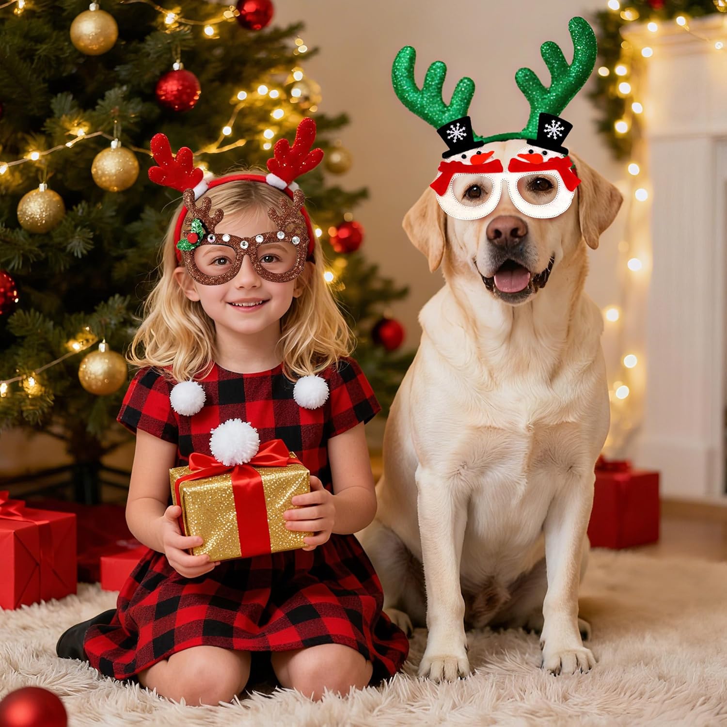 16Pcs Christmas Glasses Glitter Holiday Party, Cute Christmas Glasses Frames, Christmas Eyeglasses Party Decorations for Christmas Party Favors Holiday Favors (One Size Fits All) - Image 6